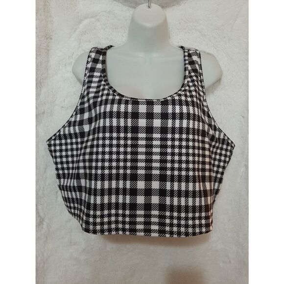 Cato Tops - Cato black checkered workout sz 2X Top w/built in bra